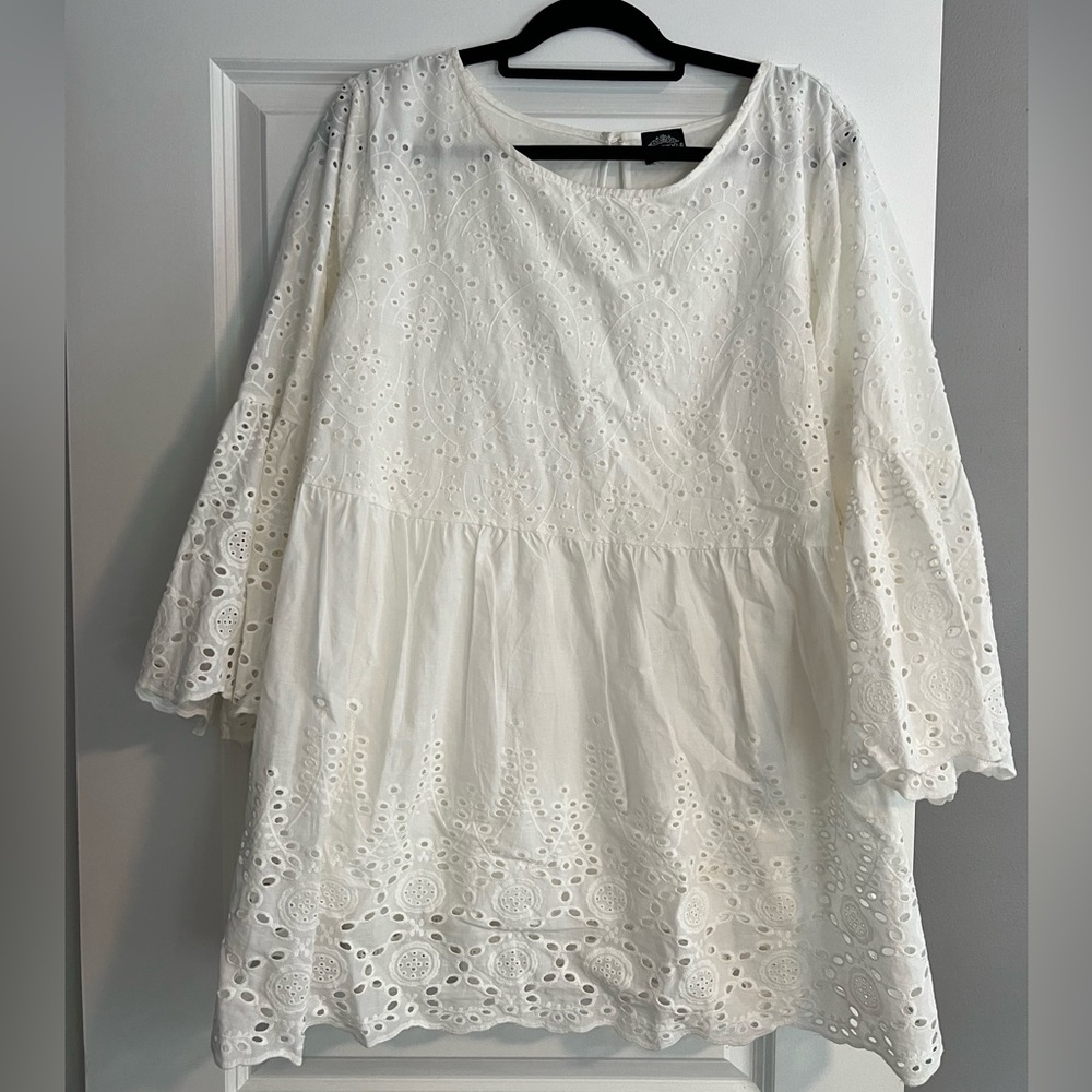 White Eyelet Blouse - XL